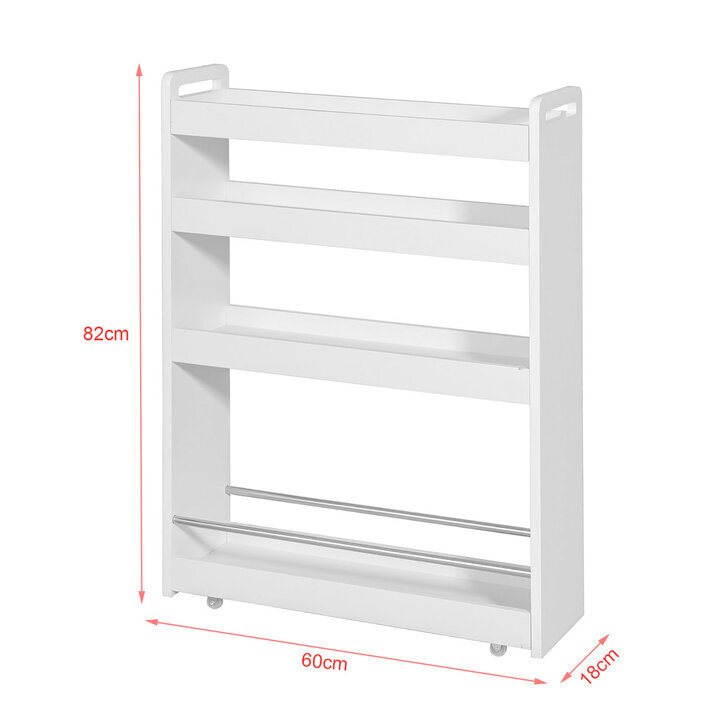 Virtuvinė spintelė ant ratukų SoBuy NSR01-W, balta kaina ir informacija | Virtuvinės spintelės | pigu.lt