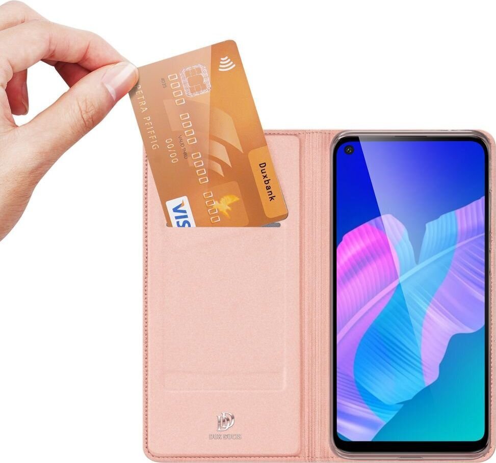 Dux Ducis Premium Magnet Case skirtas Huawei P40 Lite E, Rožinis kaina ir informacija | Telefono dėklai | pigu.lt