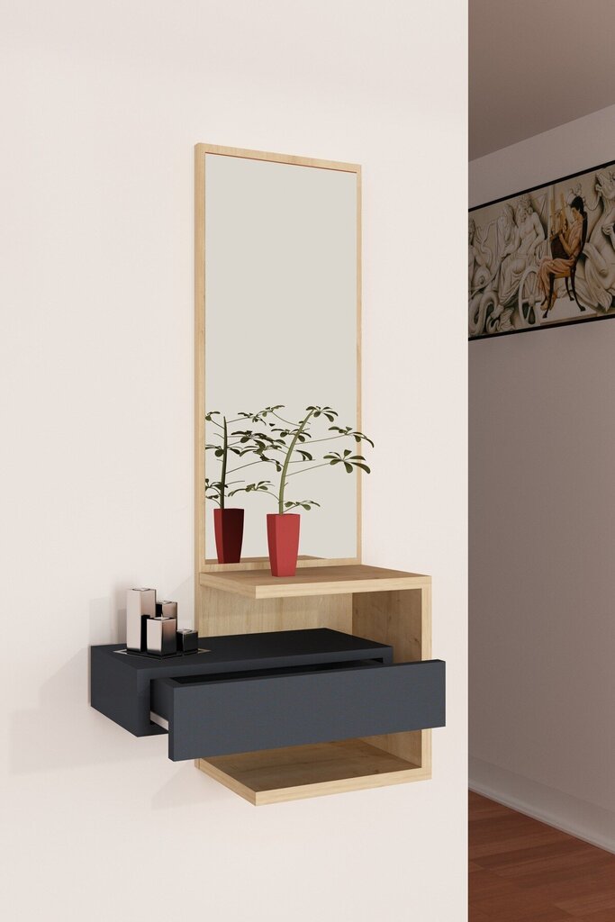 Prieškambario baldų komplektas Kalune Design Stella, ąžuolo spalvos/pilkas цена и информация | Prieškambario komplektai | pigu.lt