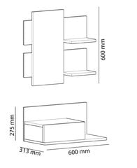 Prieškambario baldų komplektas Kalune Design Mimoza, ąžuolo spalvos/pilkas kaina ir informacija | Kalune Design Prieškambario baldai | pigu.lt