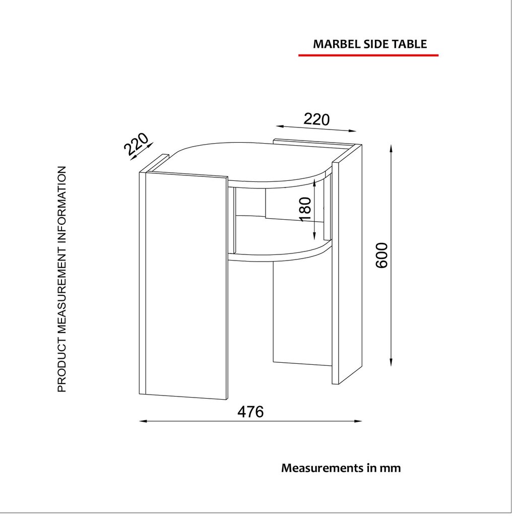 Staliukas Kalune Design Marbel, rudas/pilkas kaina ir informacija | Kavos staliukai | pigu.lt