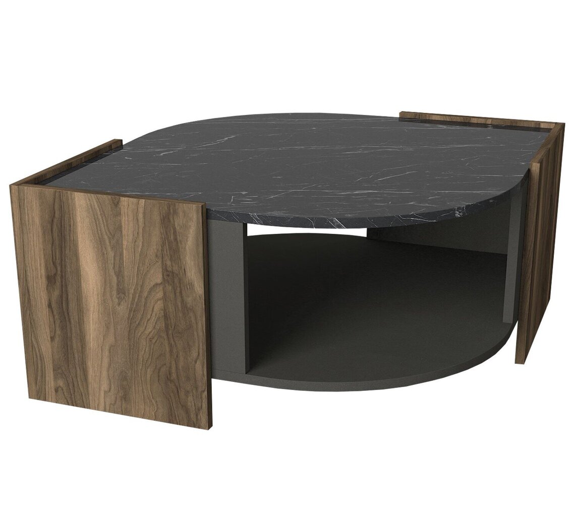 Kavos staliukas Kalune Design Marbel, rudas/pilkas/juodas kaina ir informacija | Kavos staliukai | pigu.lt