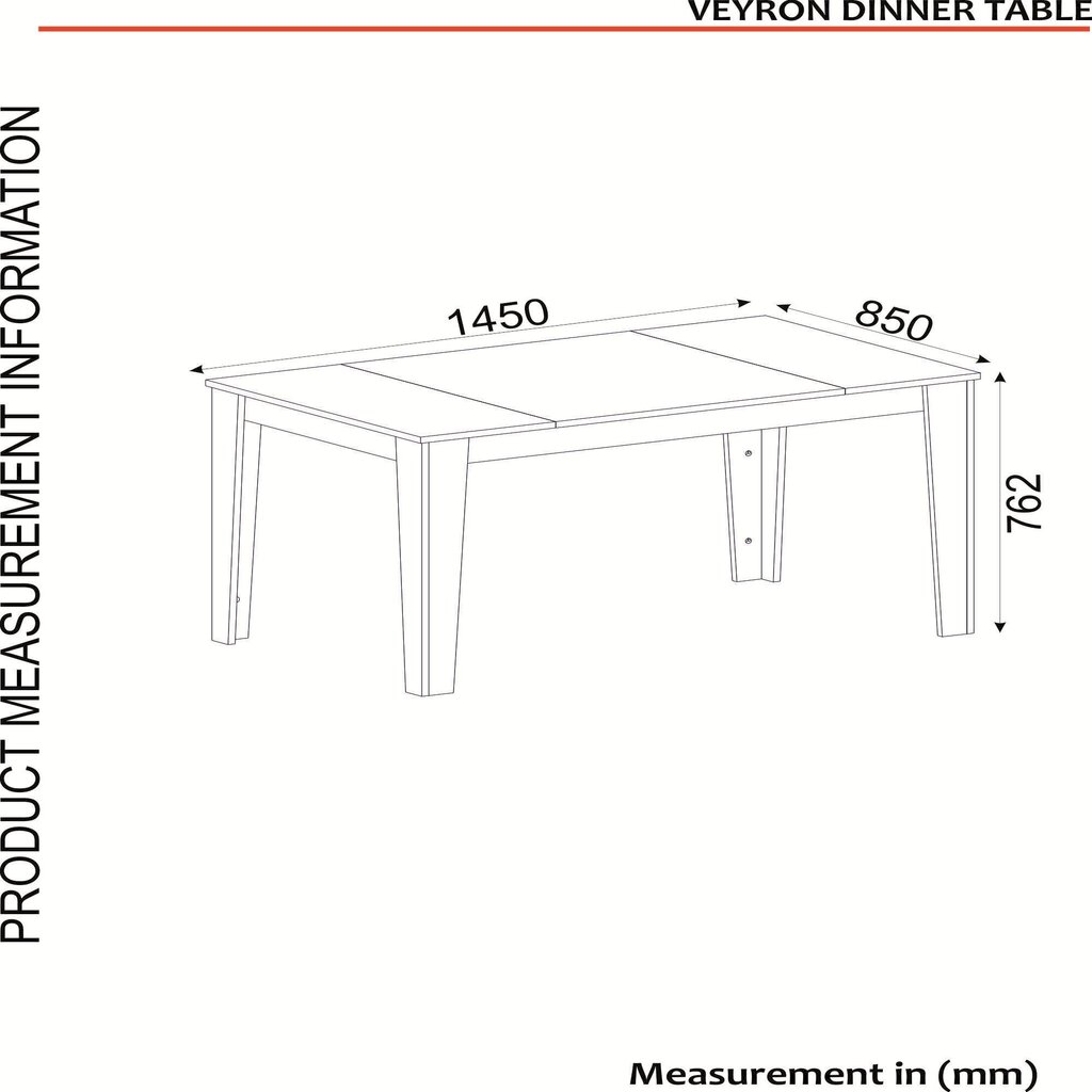 Valgomojo stalas Kalune Design Veyron, juodas/auksinis цена и информация | Virtuvės ir valgomojo stalai, staliukai | pigu.lt