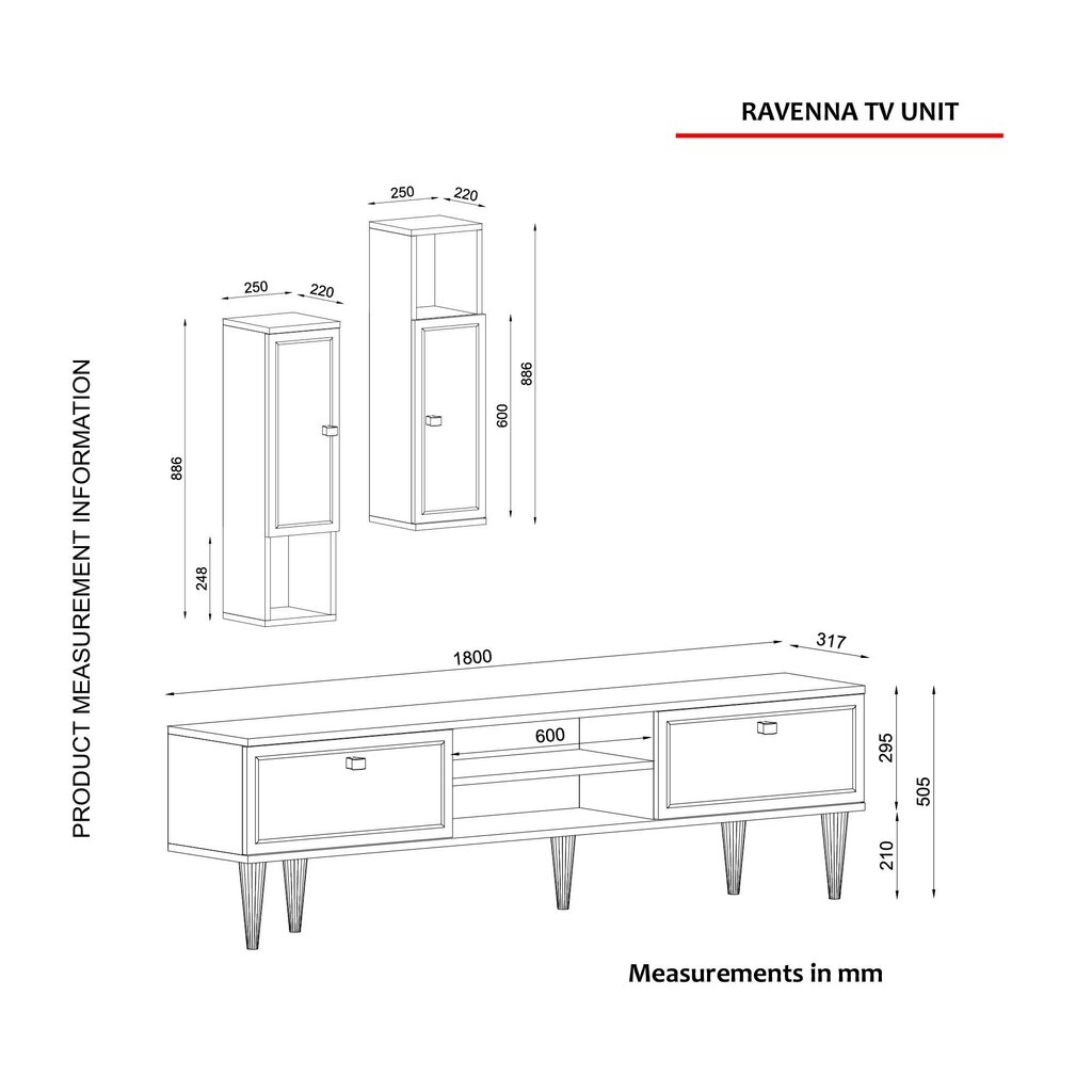 Sekcija Kalune Design Ravenna, balta/auksinė kaina ir informacija | Sekcijos | pigu.lt