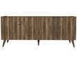 Komoda Kalune Design Wood, ruda/pilka kaina ir informacija | Komodos | pigu.lt