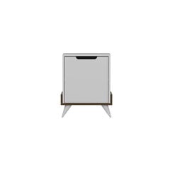 Ночной столик Kalune Design Monzana, белый/коричневый цена и информация | Прикроватные тумбочки | pigu.lt