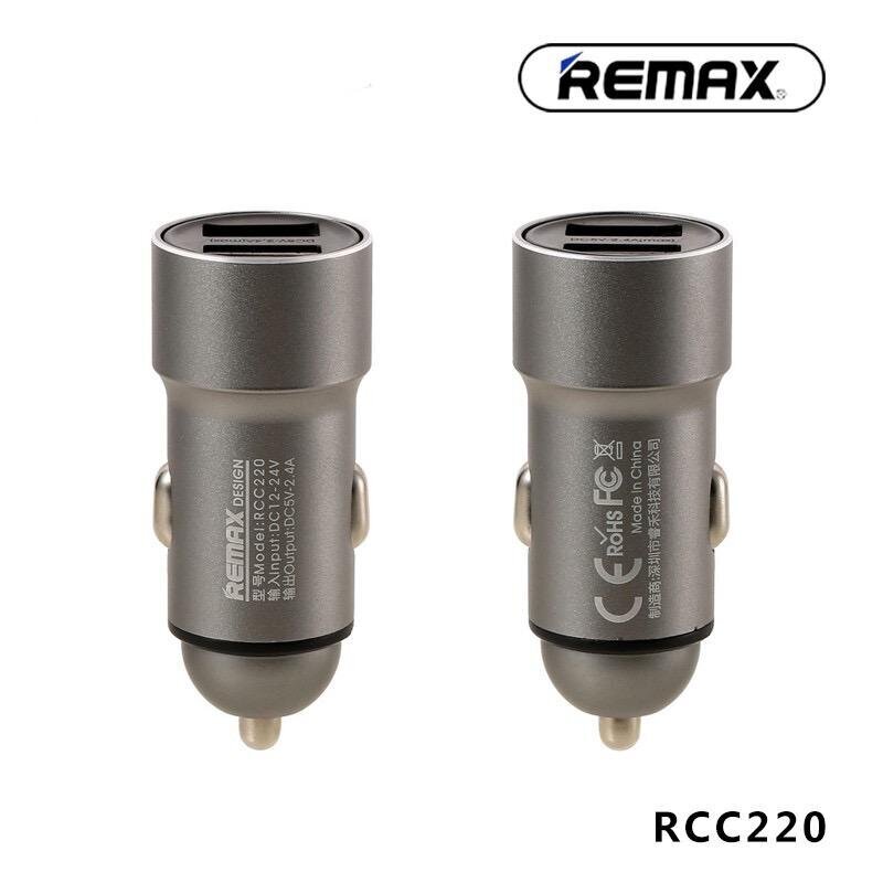 Automobilių įkroviklis „Remax RCC220“ - greitas įkrovimas 2.4A su 2 USB jungtimis цена и информация | Automobilių 12V el. priedai | pigu.lt