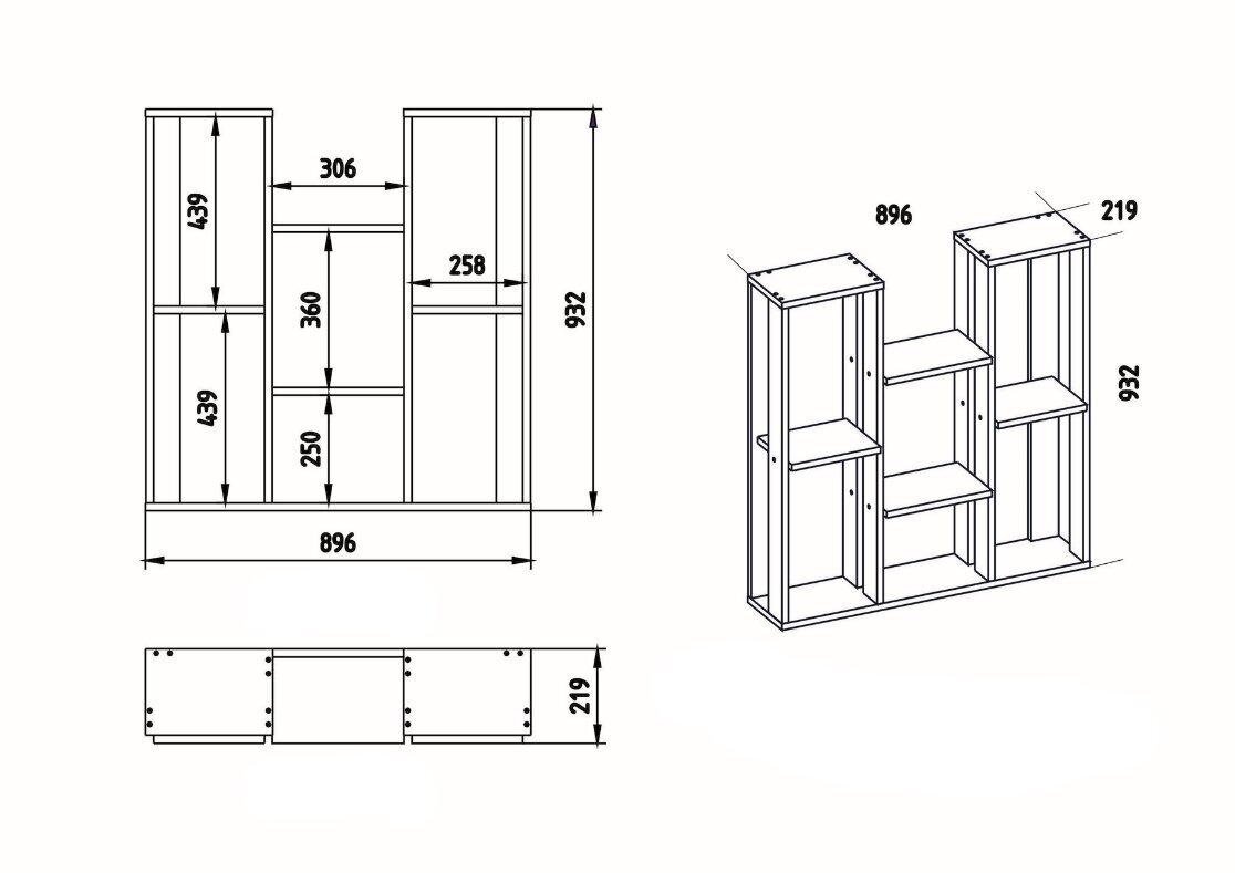 Pastatoma lentyna Kalune Design Nevada, ruda цена и информация | Lentynos | pigu.lt