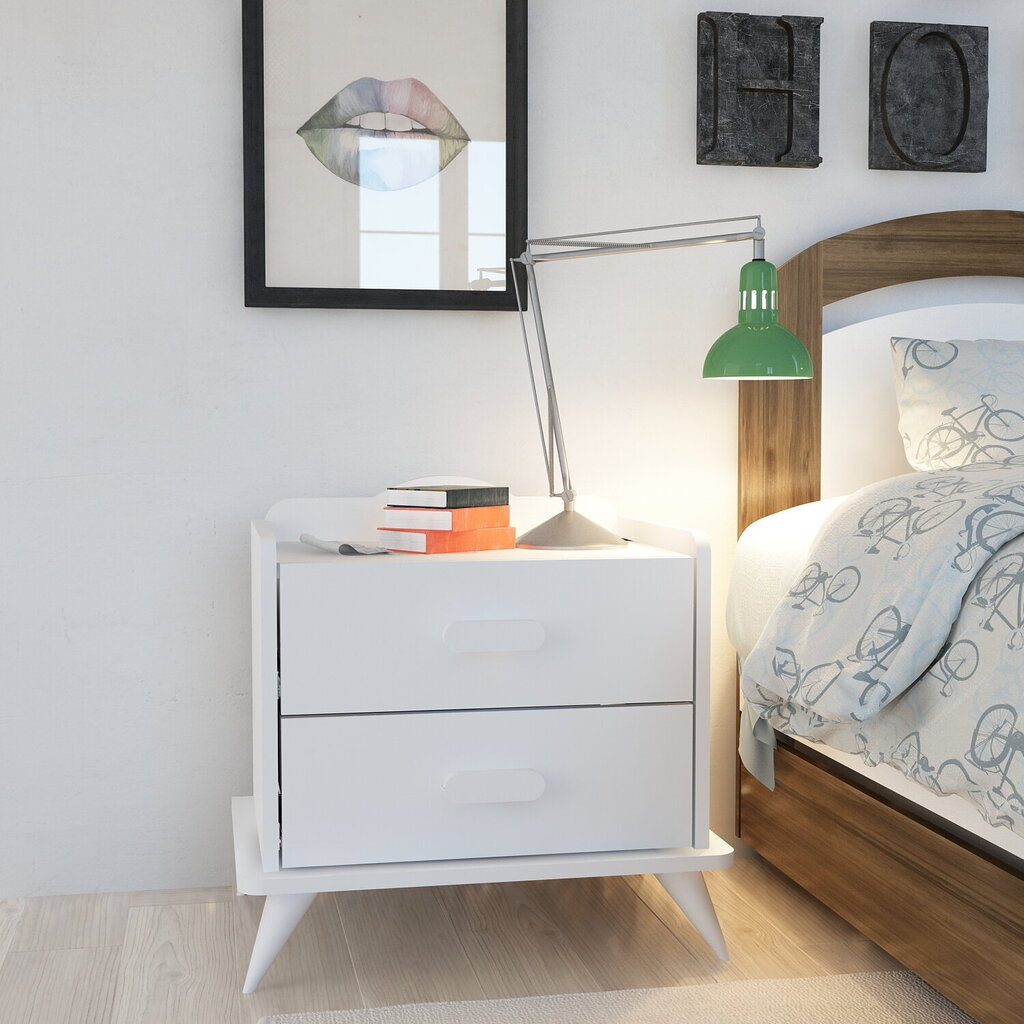 Naktinis staliukas Kalune Design Andaz, baltas kaina ir informacija | Spintelės prie lovos | pigu.lt
