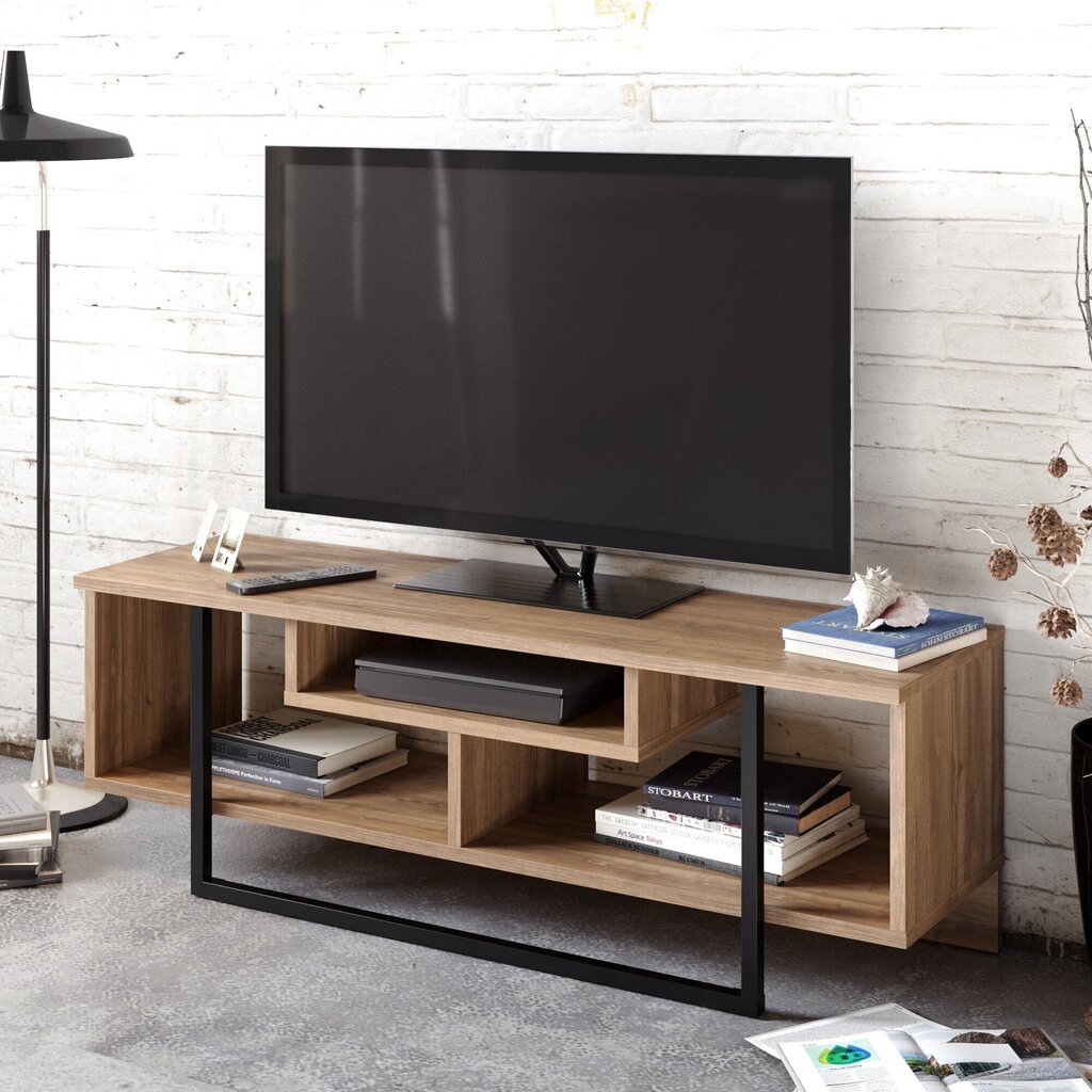 TV staliukas Kalune Design Asal 120 cm, rudas/juodas цена и информация | TV staliukai | pigu.lt