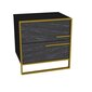 Naktinis staliukas Kalune Design Polka, juodas/auksinis kaina ir informacija | Spintelės prie lovos | pigu.lt
