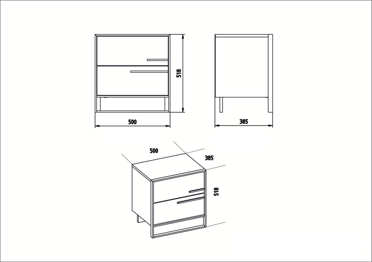 Naktinis staliukas Kalune Design Polka, baltas/auksinis kaina ir informacija | Spintelės prie lovos | pigu.lt