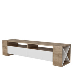 ТВ столик Kalune Design Sosruko, коричневый/белый цена и информация | Тумбы под телевизор | pigu.lt