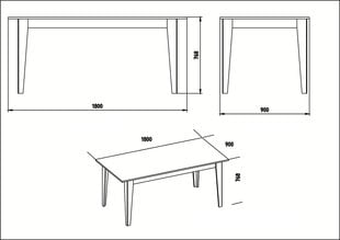 Valgomojo stalas Kalune Design Lorenz, rudas/juodas kaina ir informacija | Virtuvės ir valgomojo stalai, staliukai | pigu.lt