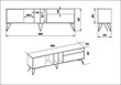 TV staliukas Kalune Design Mistico 180 cm, rudas/baltas kaina ir informacija | TV staliukai | pigu.lt