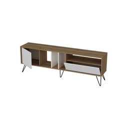 ТВ столик Kalune Design Mistico 180 см, коричневый/белый цена и информация | Тумбы под телевизор | pigu.lt