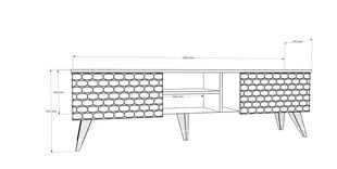 ТВ столик Kalune Design Egg, белый/коричневый цена и информация |  Тумбы под телевизор | pigu.lt