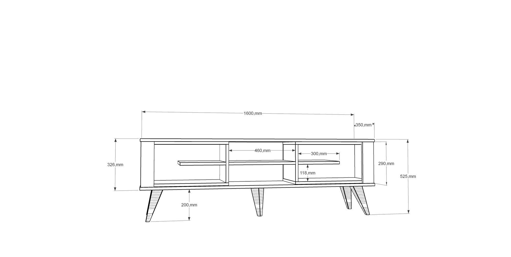 TV staliukas Kalune Design Ionis, ąžuolo spalvos/baltas цена и информация | TV staliukai | pigu.lt