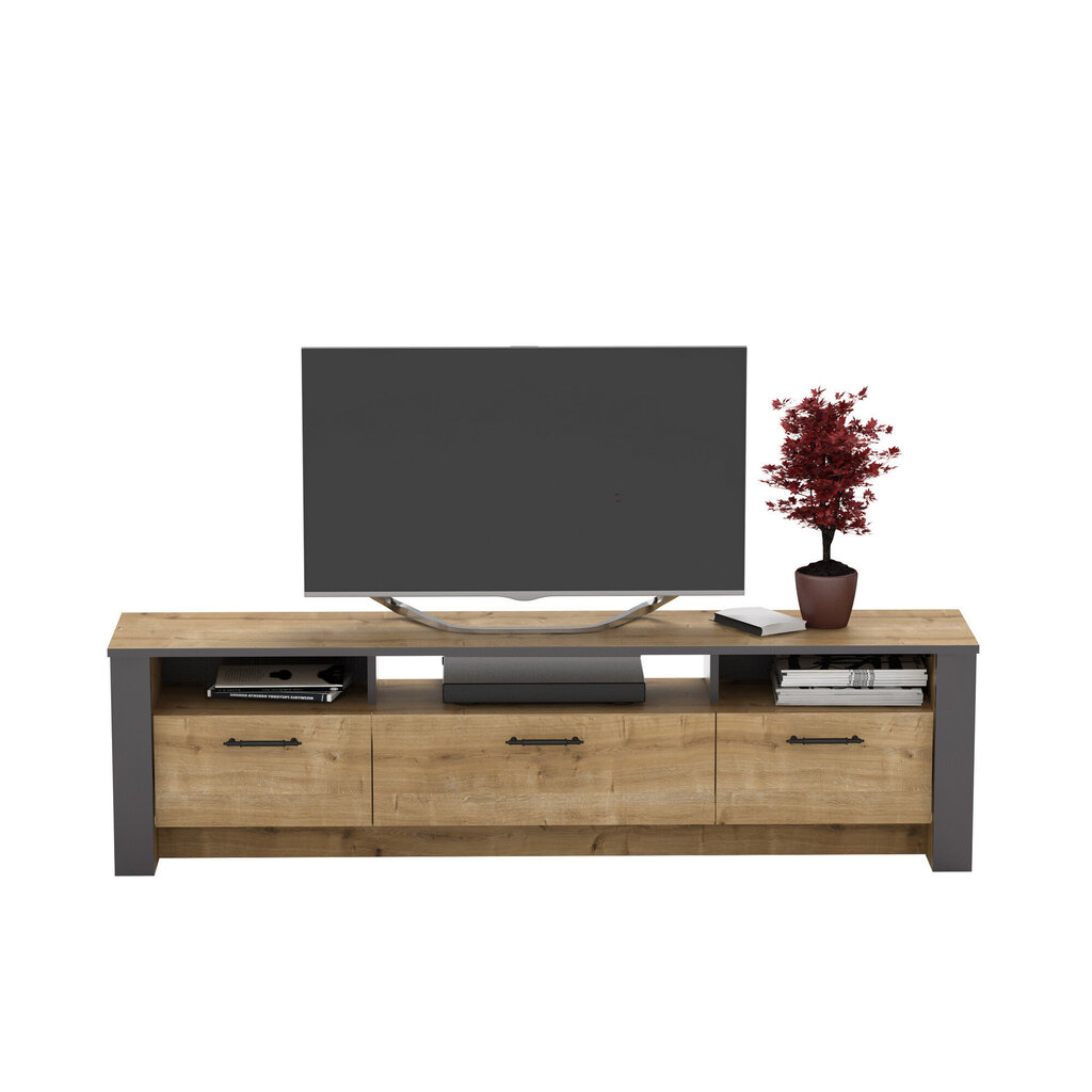 TV staliukas Kalune Design Manhattan 180 cm, ąžuolo spalvos/pilkas цена и информация | TV staliukai | pigu.lt