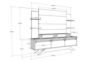 Sekcija Kalune Design Delpi, ruda/balta kaina ir informacija | Sekcijos | pigu.lt