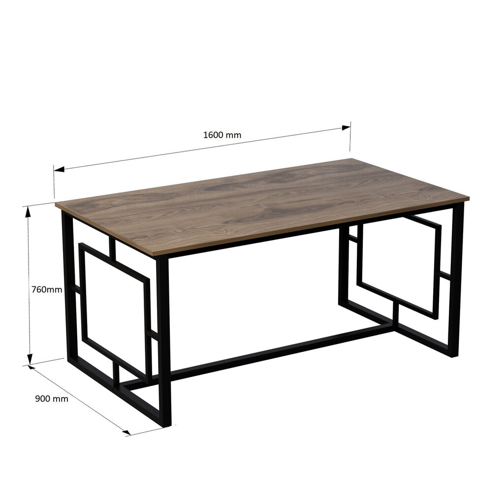 Valgomojo stalas Kalune Design Alin, rudas/juodas kaina ir informacija | Virtuvės ir valgomojo stalai, staliukai | pigu.lt