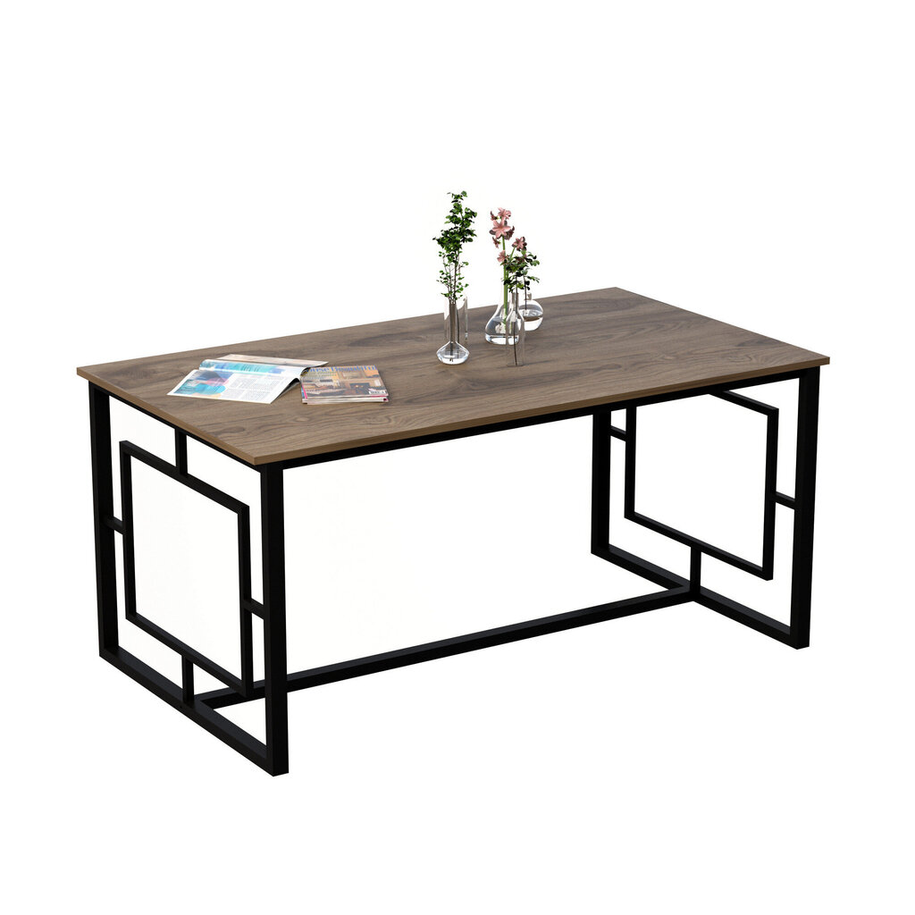 Valgomojo stalas Kalune Design Alin, rudas/juodas цена и информация | Virtuvės ir valgomojo stalai, staliukai | pigu.lt