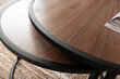 2-jų kavos staliukų komplektas Kalune Design Tambur, rudas/juodas kaina ir informacija | Kavos staliukai | pigu.lt