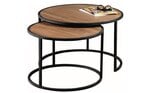2-jų kavos staliukų komplektas Kalune Design Tambur, rudas/juodas