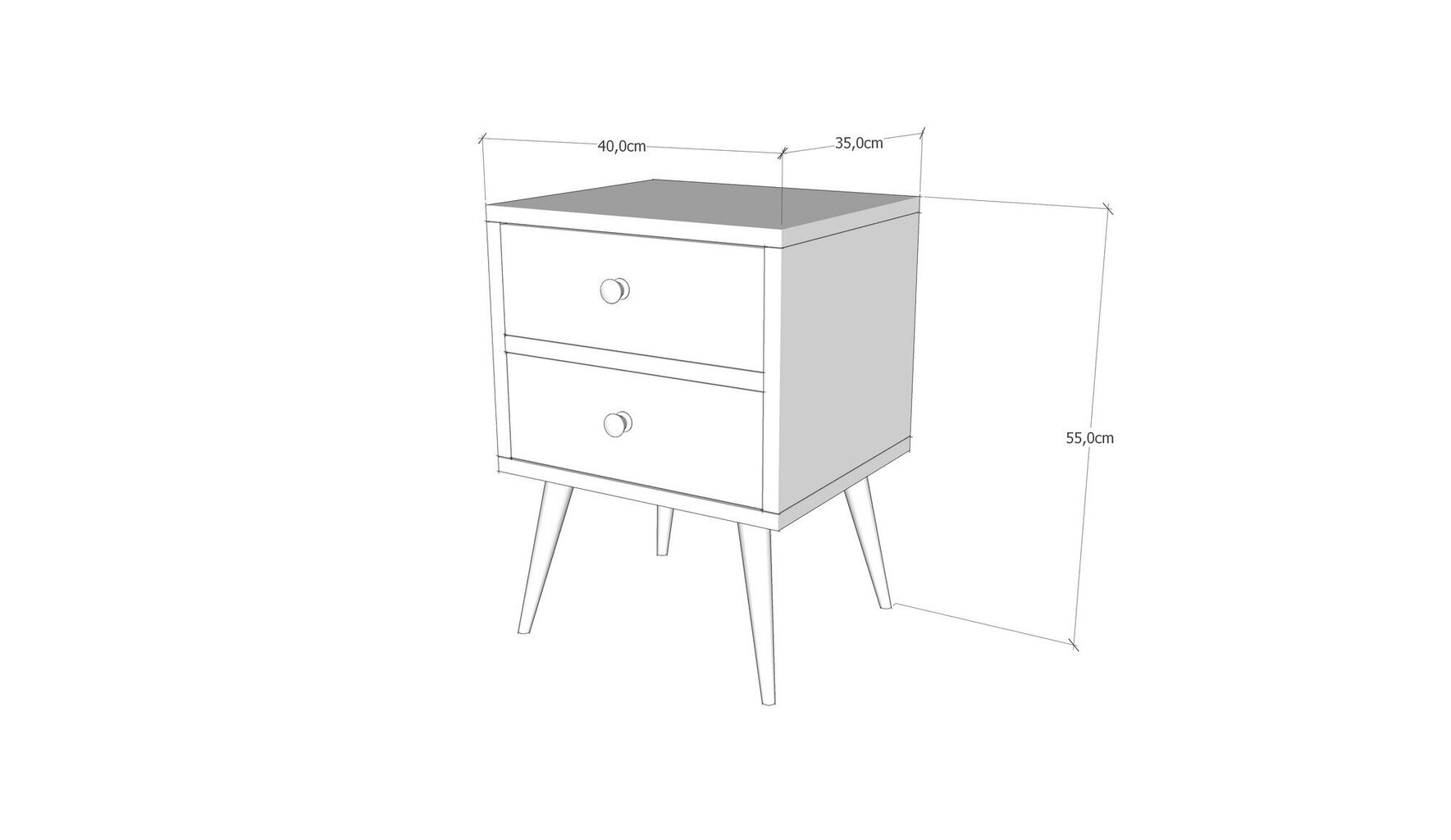 Naktinis staliukas Kalune Design Malmo, baltas/rudas kaina ir informacija | Spintelės prie lovos | pigu.lt
