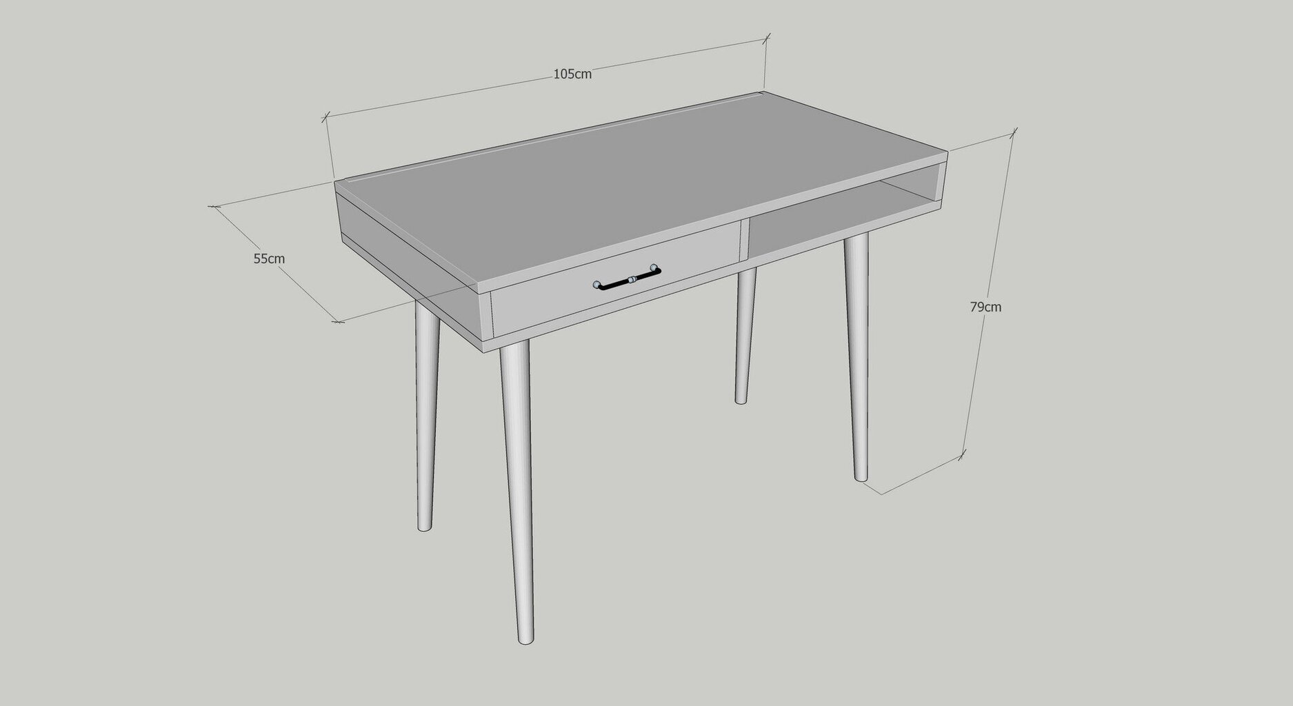 Rašomasis stalas Kalune Design Carmen, ąžuolo spalvos kaina ir informacija | Kompiuteriniai, rašomieji stalai | pigu.lt