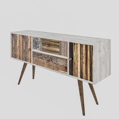 ТВ столик Kalune Design Odense, белый/коричневый цена и информация | Тумбы под телевизор | pigu.lt