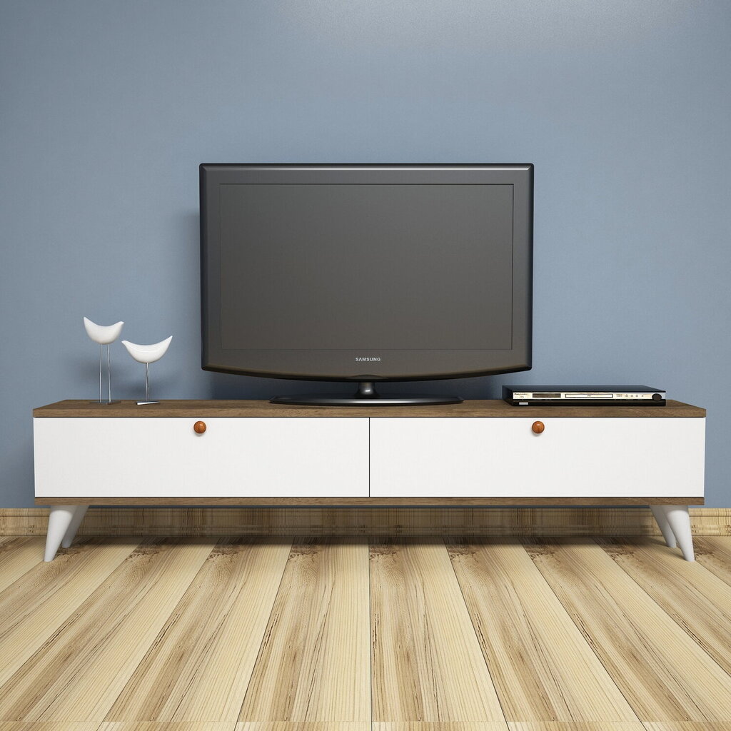 TV staliukas Kalune Design Paris, baltas/rudas kaina ir informacija | TV staliukai | pigu.lt