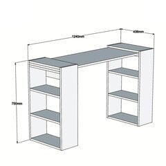 Rašomasis stalas Kalune Design Handy, rudas/baltas kaina ir informacija | Kompiuteriniai, rašomieji stalai | pigu.lt