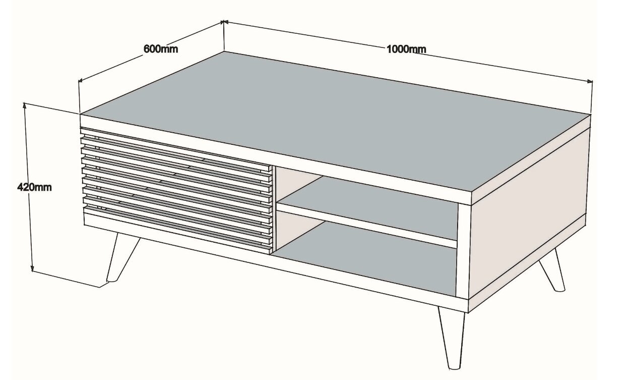 Kavos staliukas Kalune Design Grande, baltas/rudas kaina ir informacija | Kavos staliukai | pigu.lt