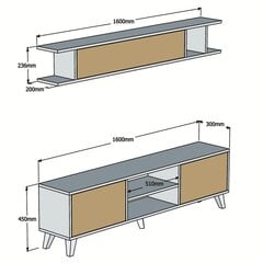 Секция Kalune Design Italo, белая/коричневая цена и информация | Секции | pigu.lt