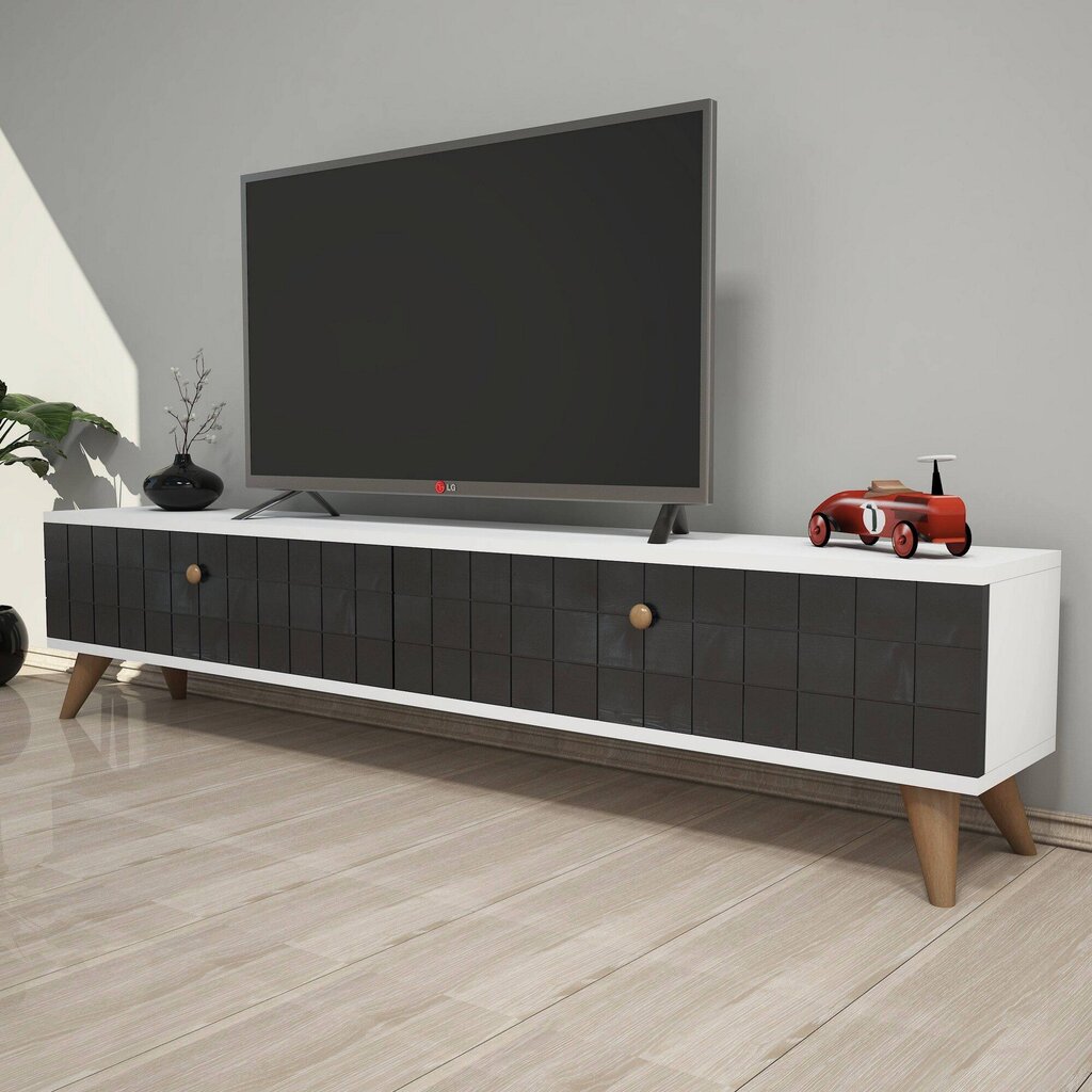 TV staliukas Kalune Design Alberi, pilkas/baltas kaina ir informacija | TV staliukai | pigu.lt