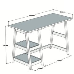 Rašomasis stalas Kalune Design Perla, šviesiai rudas kaina ir informacija | Kompiuteriniai, rašomieji stalai | pigu.lt