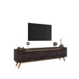 Столик под телевизор Kalune Design D1, чёрный/коричневый