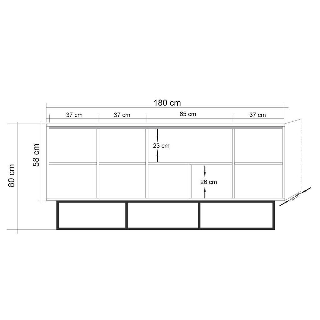 Komoda Kalune Design Quantum Medula, ruda kaina ir informacija | Komodos | pigu.lt