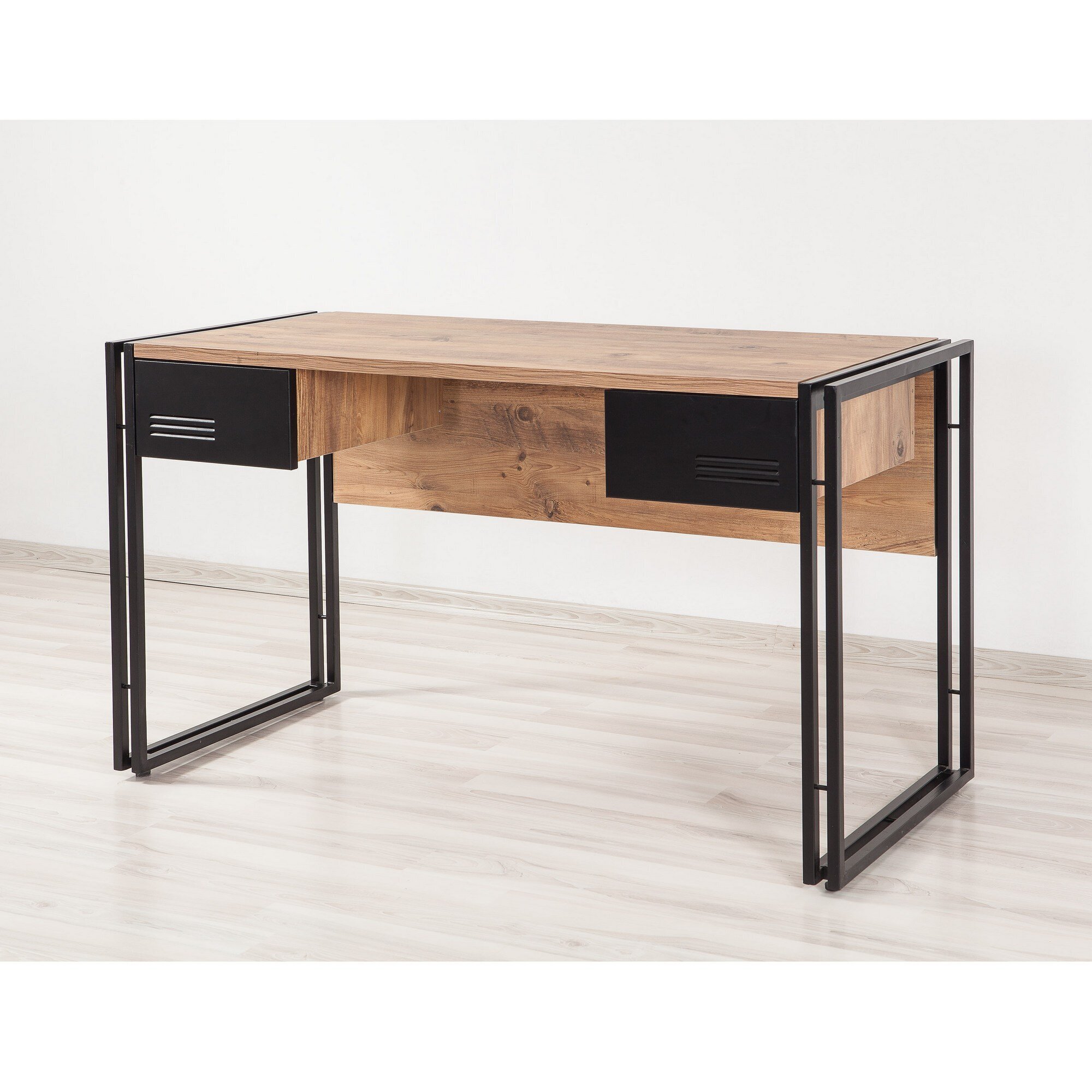 Rašomasis stalas Kalune Design Cosmo Siesta, rudas/juodas kaina | pigu.lt