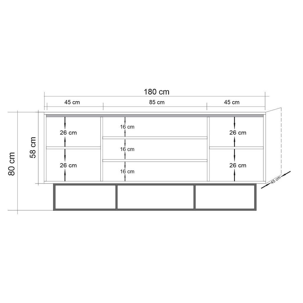 Komoda Kalune Design Quantum Verda, ruda/juoda kaina ir informacija | Komodos | pigu.lt