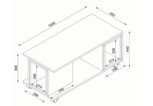 Журнальный столик Kalune Design Sadem, коричневый/белый цена и информация | Журнальные столы | pigu.lt