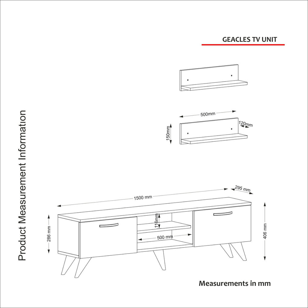 Sekcija Kalune Design Geacles, ruda/balta kaina ir informacija | Sekcijos | pigu.lt