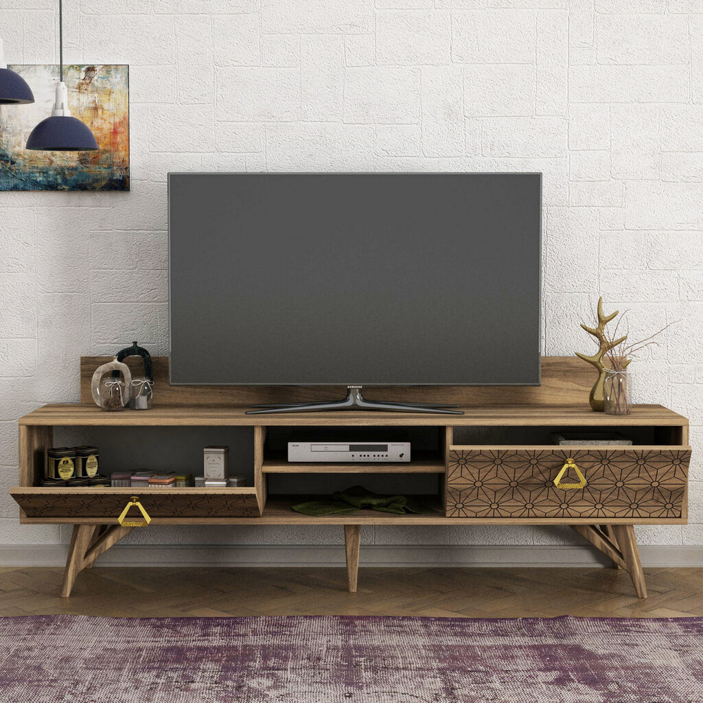 TV staliukas Kalune Design Yakamoz, rudas kaina ir informacija | TV staliukai | pigu.lt