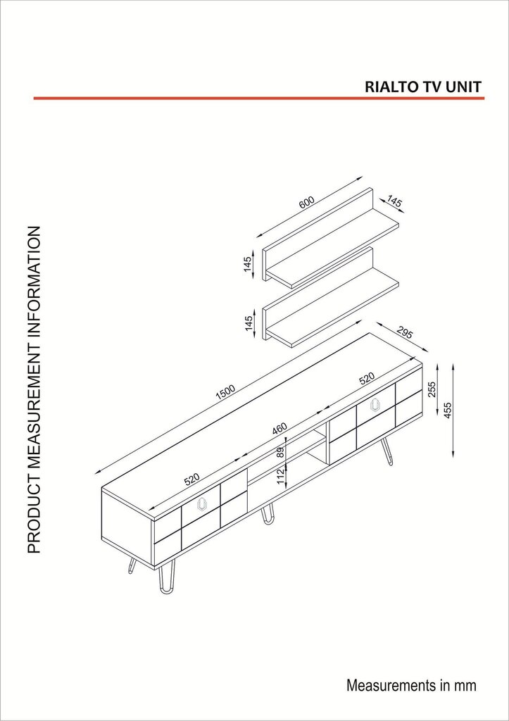 Sekcija Kalune Design Rialto, ruda kaina ir informacija | Sekcijos | pigu.lt