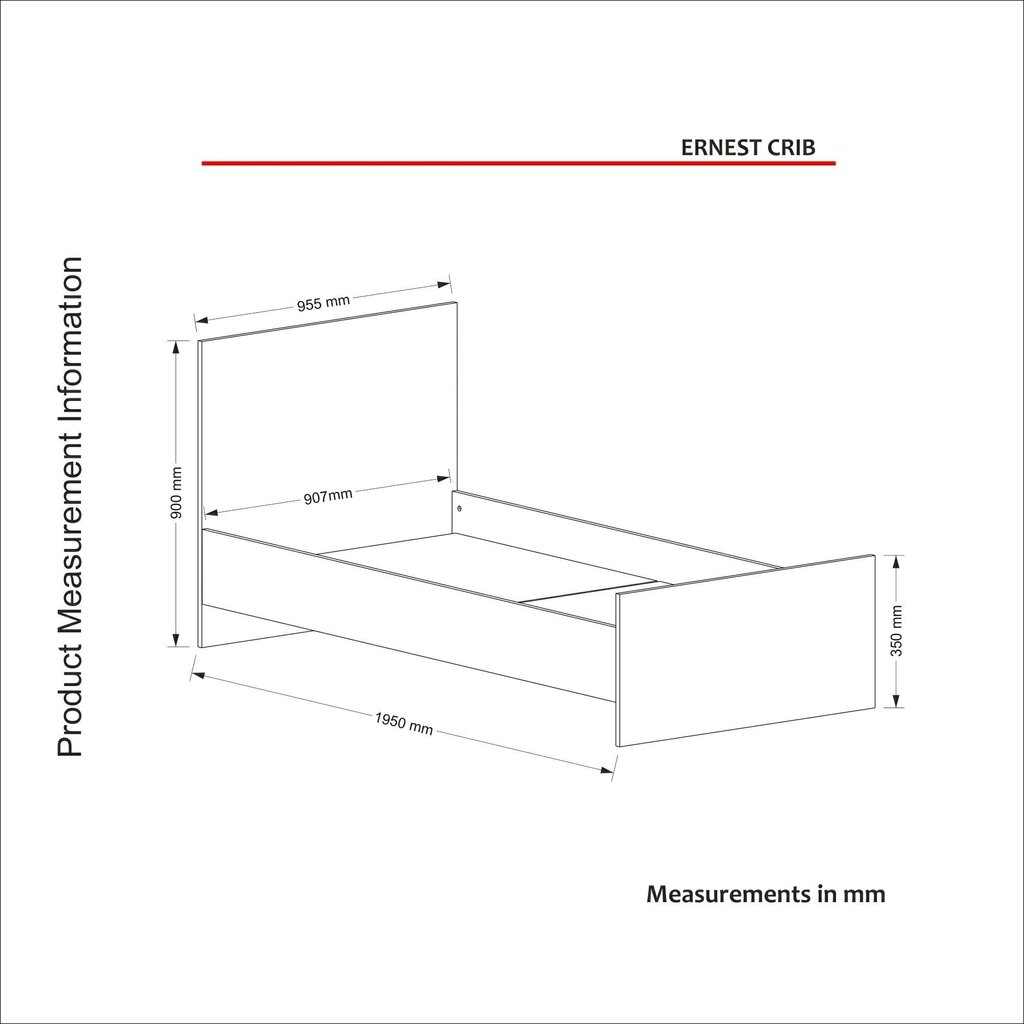 Lova Kalune Design Ernest, 90x190 cm, balta kaina ir informacija | Lovos | pigu.lt