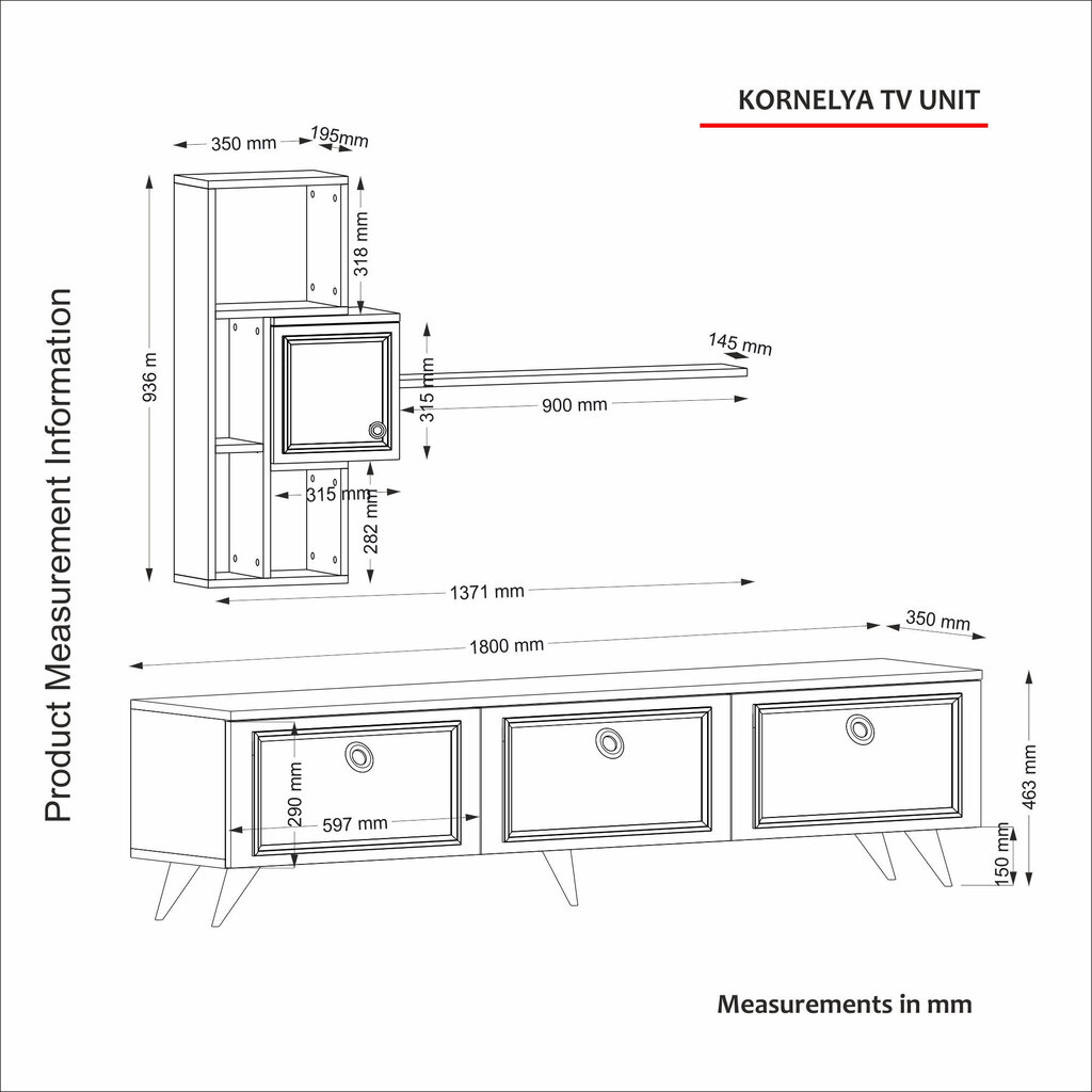 Sekcija Kalune Design Kornelya, balta/auksinė цена и информация | Sekcijos | pigu.lt