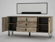 Komodos ir veidrodžio komplektas Kalune Design Costa Aynali Console, smėlio spalvos цена и информация | Komodos | pigu.lt