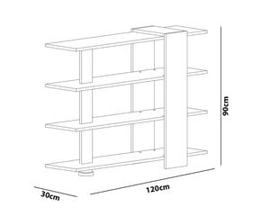 Pastatoma lentyna Kalune Design Nur, balta/ruda kaina ir informacija | Lentynos | pigu.lt