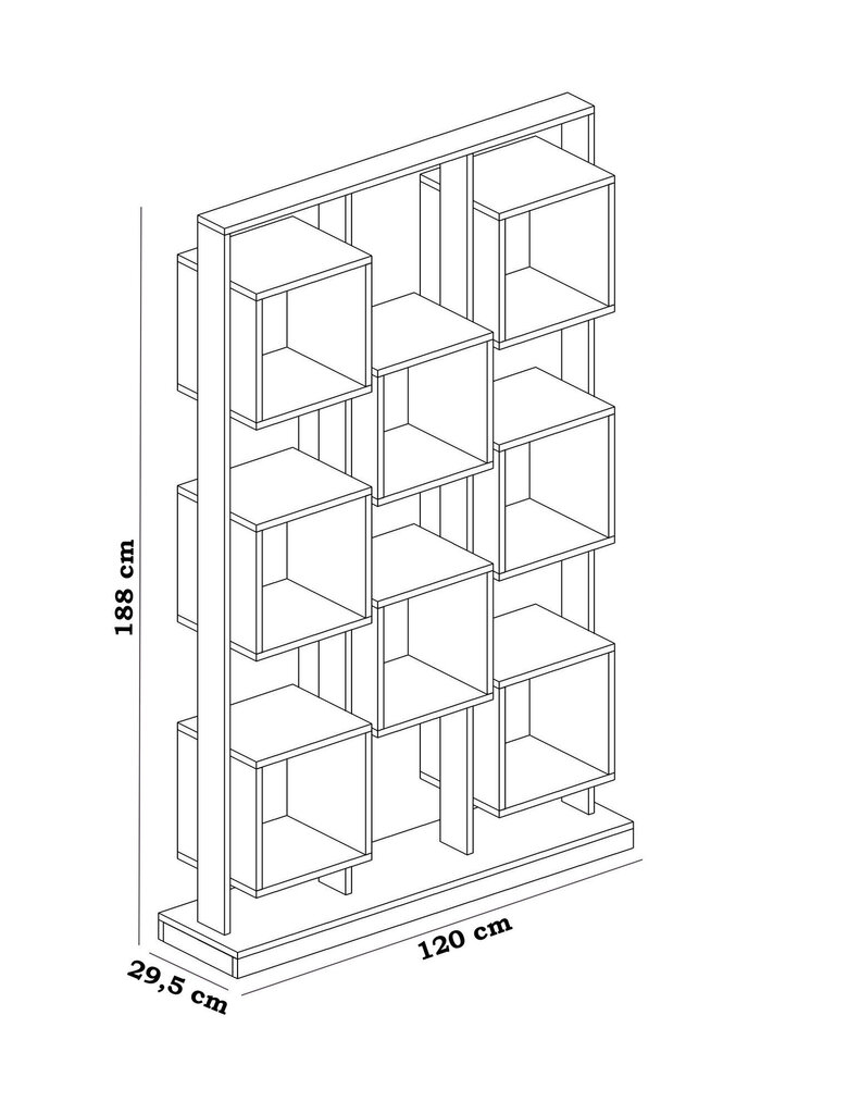 Pastatoma lentyna Kalune Design Edge, balta/juoda kaina ir informacija | Lentynos | pigu.lt